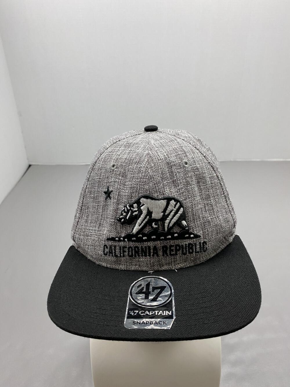 Hat Cap Strap Back One Size Gray 47 Brand California Republic Snapback Mens